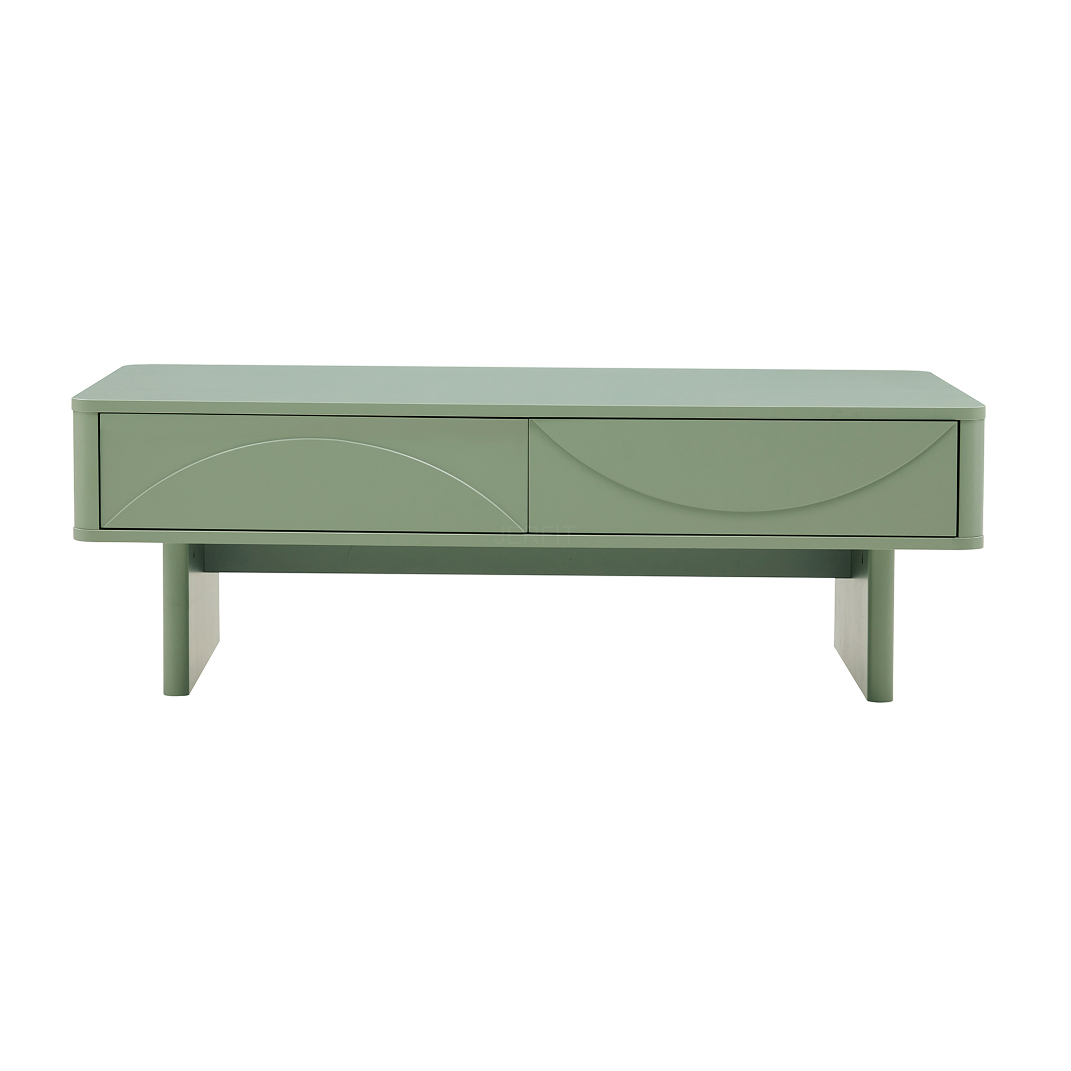 JERFIT Modern Sage Green Coffee Table with Drawers, Storage Console ...