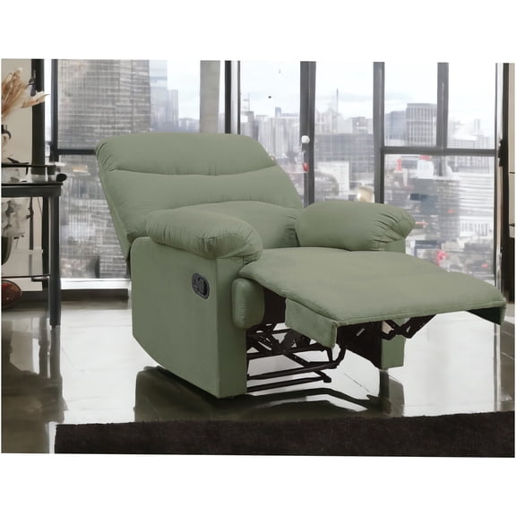JERFIT Modern Sage Green Recliner Chair with Power Motion, Soft Microfiber, Pillow Top Armrests for Living Room