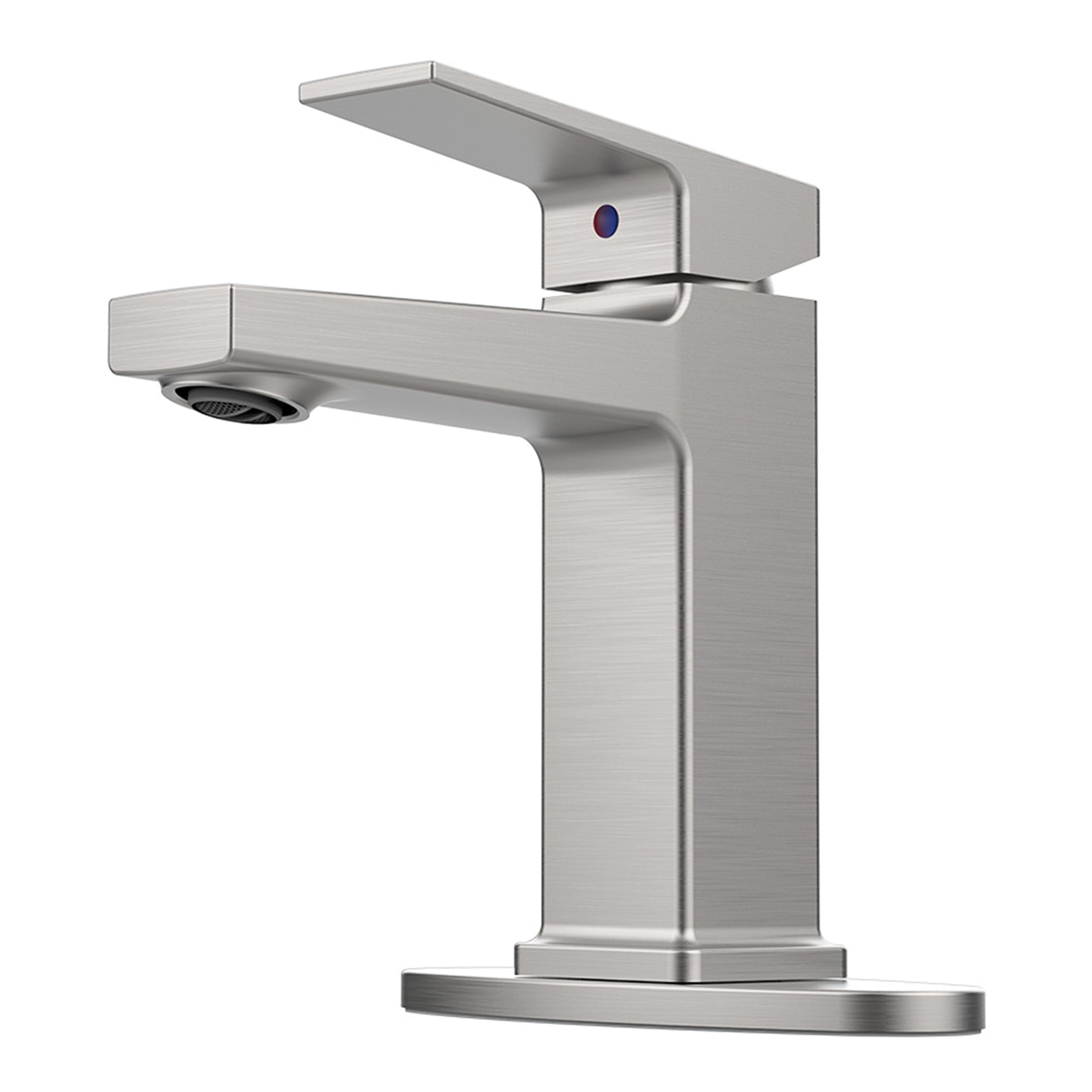 JERFIT Modern Single Handle Bathroom Sink Faucet, Brushed Nickel Vanity Faucet with Deck Plate for 1 or 3 Hole, Water Efficient, Easy Install
