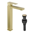 thumbnail image 1 of JERFIT Modern Single Handle Bathroom Sink Faucet with Pop-Up Drain, Brushed Gold Waterfall Vanity Basin Faucet for Single Hole, Anti-Tarnish Stainless Steel, 1 of 7