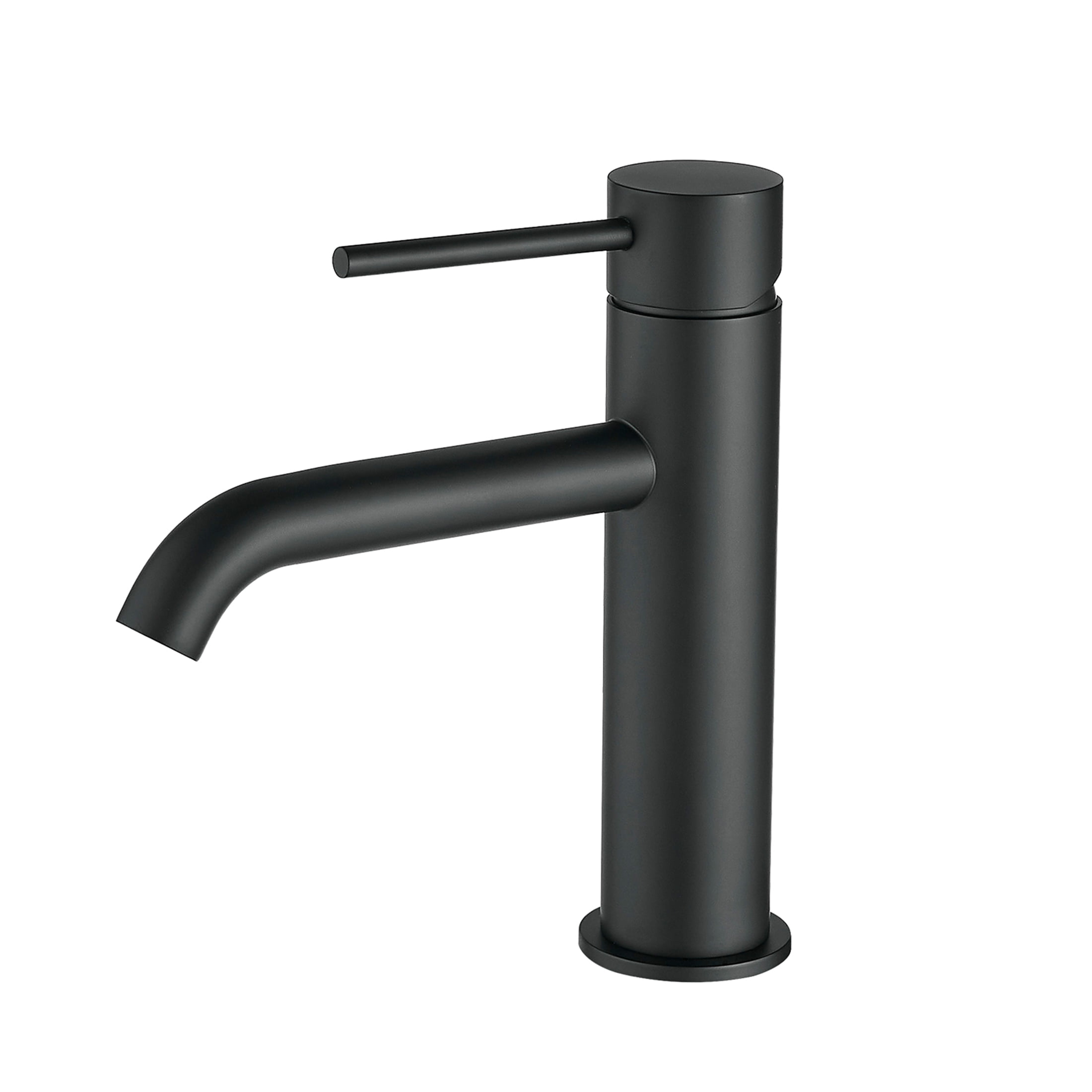 JERFIT Modern Single Hole Bathroom Faucet, Waterfall Black Vessel Sink Faucet with Single Lever Handle, Brushed Nickel Finish for Vanity Basin