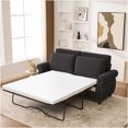 thumbnail image 1 of JERFIT Modern Sleeper Sofa Bed Queen Size Pull Out Couch with Memory Foam Mattress for Small Space, Dark Gray Linen Convertible Sectional Sofa, 1 of 9