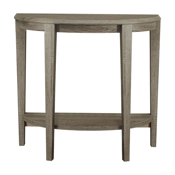 JERFIT Modern Taupe Console Table with Bottom Shelf, Narrow Half Moon Sofa Table for Entryway, Hallway, Living Room or Bedroom