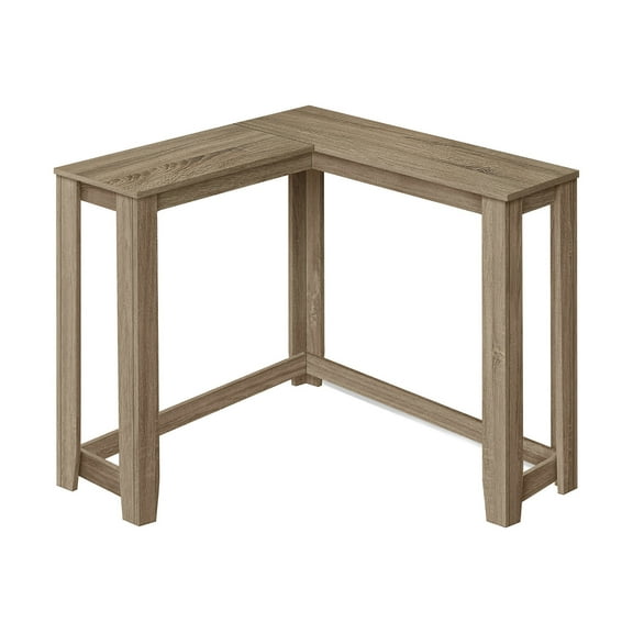 JERFIT Modern Taupe Corner Console Table, Narrow Sofa Table for Small Spaces, Entryway & Bedroom Accent Table with 2-Tier Storage Shelf