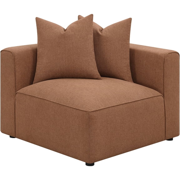 JERFIT Modern Terracotta Corner Chaise Lounge with Accent Pillows for Sectional Sofa