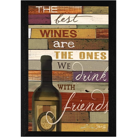 JERFIT Modern "The Best Wine" Framed Wall Art Print, Multicolor Ready to Hang Poster for Living Room, Bedroom & Office Decor
