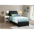 thumbnail image 1 of JERFIT Modern Twin Size Bed Frame, Upholstered Platform Bed with PU Leather Headboard, Black, 1 of 6