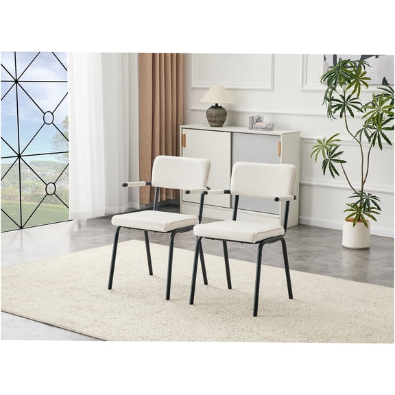 JERFIT Modern Velvet Dining Chairs Set of 2, Upholstered Side Chairs with Space-Saving Hanging Design, Comfortable Padded Seat, Sturdy Metal Legs for Kitchen Dining Room