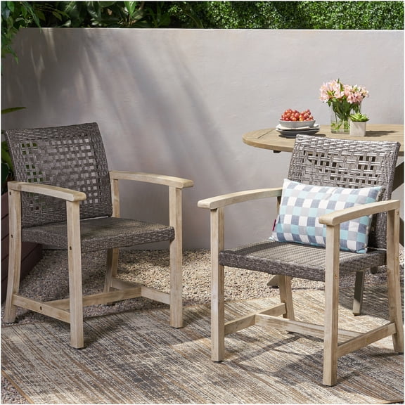 JERFIT Modern Velvet Dining Chairs Set of 2, Black and Grey Upholstered Accent Chairs with Woven Wicker Seat and Acacia Wood Frame