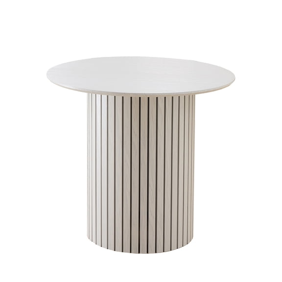 JERFIT Modern White Dining Table for 4, Bamboo Top & Plywood Base, Kitchen Table for Small Space, Easy Assembly Scandinavian Design