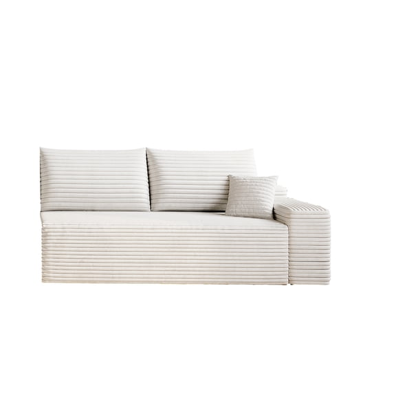 JERFIT Modern White Fabric Modular Sectional Sofa with Chaise, No Assembly Required Cloud Couch for Living Room, Apartment