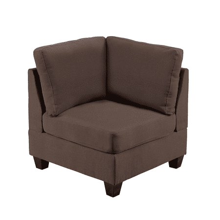 JERFIT Modular 3-Piece Sectional Sofa Set with Corner and Armless Chair, Coffee Linen-Like Fabric Upholstery, Modern Living Room Seating