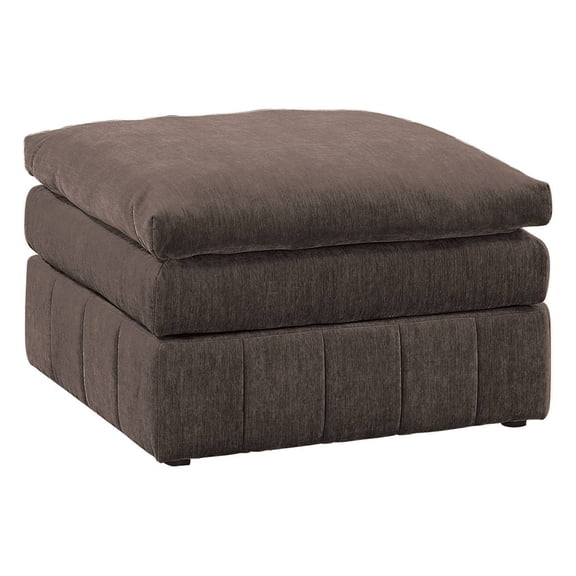 JERFIT Modular Ottoman Chair, Modern Convertible Plush Sofa Bed Lounger with Storage for Living Room, Brown Mix Fabric