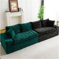 thumbnail image 1 of JERFIT Modular Sectional Sofa with Pillows, 4-Seater Velvet Convertible Couch for Small Space, Black and Green Polyester Fabric Living Room Seating Furniture, 1 of 8