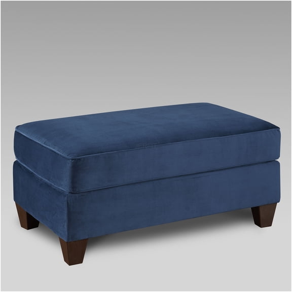 JERFIT Navy Blue Velvet Ottoman Cocktail Table Footrest with Storage for Living Room