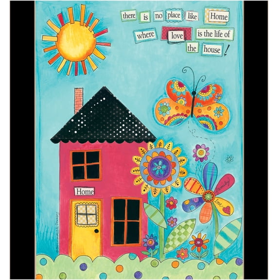 JERFIT "No Place Like Home" Framed Wall Art Print, Multicolor Ready to Hang Picture in Black Frame, Modern Home Decor for Living Room, Bedroom & Office