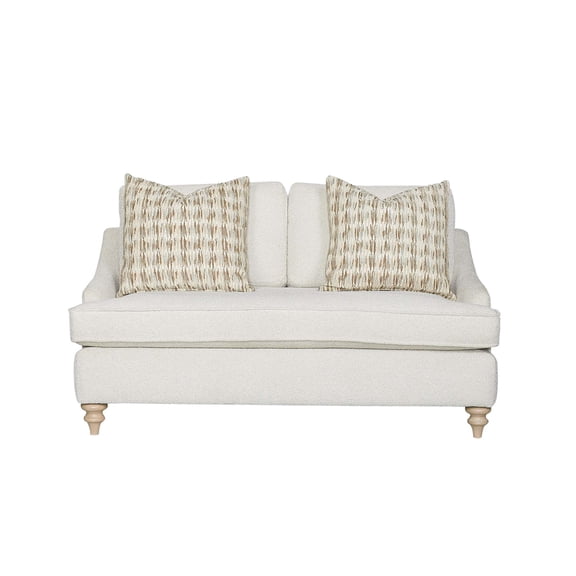 JERFIT Off White Reversible Loveseat Sofa with Reversible Cushions & Accent Pillows for Living Room, Apartment