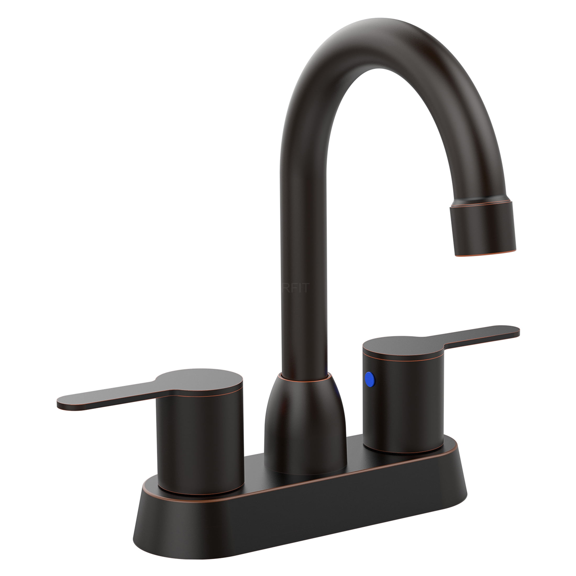 JERFIT Oil Rubbed Bronze Centerset Bathroom Sink Faucet, 2-Handle Modern Vanity Faucet for 2 or 3 Hole Mount, Solid Brass Construction