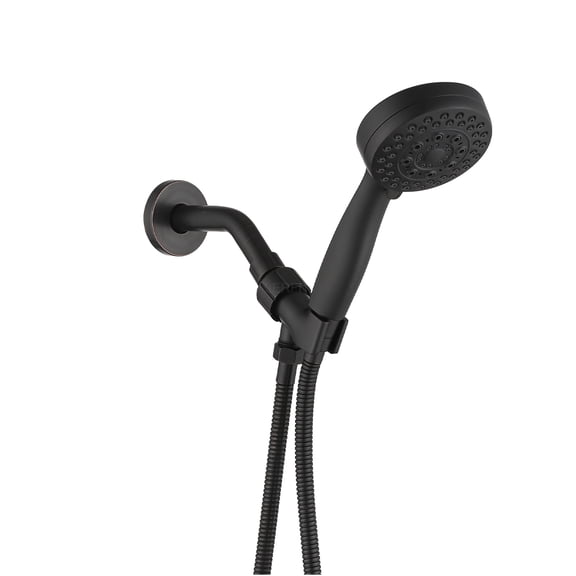 JERFIT Oil Rubbed Bronze Handheld Shower Head with Hose, 5 Spray Settings, High Pressure Rain Shower Head for Low Flow, Wall Mounted, ABS, Easy Install