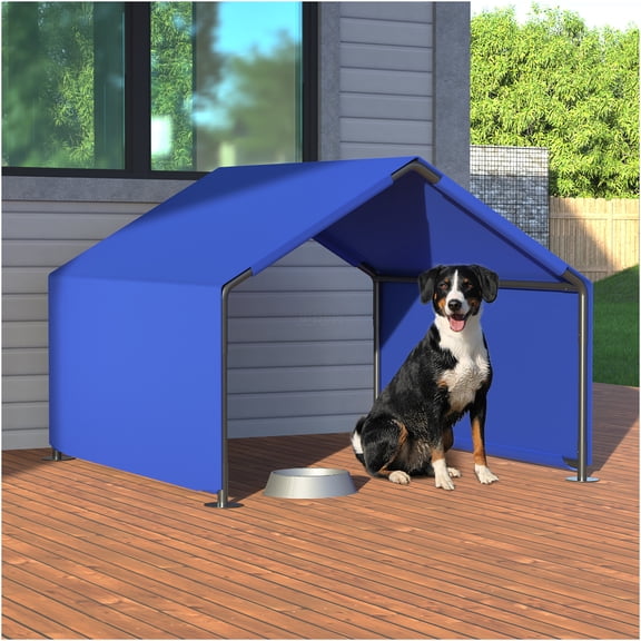 JERFIT Outdoor Dog Tent Sun Shelter, Waterproof & UV Protection Pet House with Ventilation for Small Medium Dogs, Cats, and Livestock, Portable Blue Shade