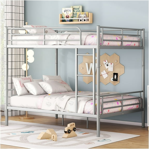 JERFIT Over Full Metal Bunk Bed Sliver