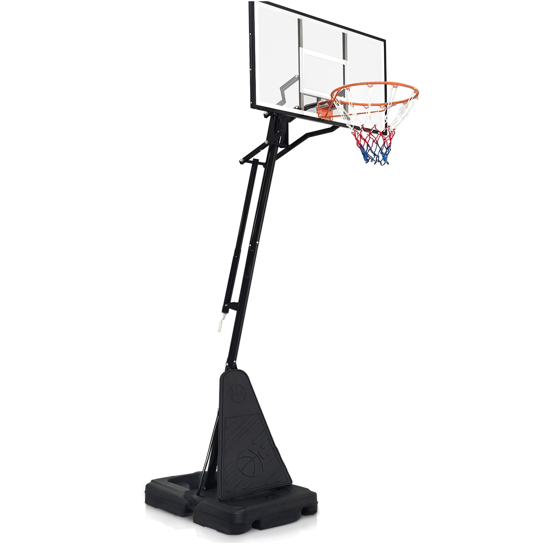 JERFIT Portable Basketball Hoop with 44" Backboard, Adjustable Height 8-10 ft, All-Weather Indoor/Outdoor Use, Wheels & Rebound Board for Youth and Adults