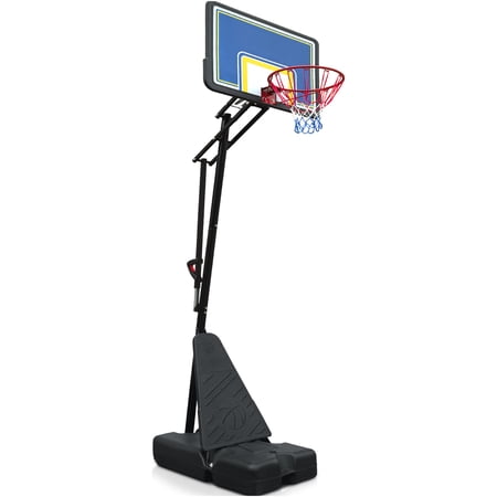 JERFIT Portable Basketball Hoop System with 39" Backboard, Adjustable Height 8-10 ft, Rebound Board, Wheels for Indoor Outdoor Use, Youth & Adults