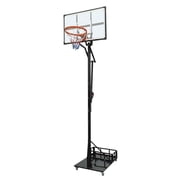 JERFIT Portable Basketball Hoop System with 44" Backboard, Adjustable Height 8-10 ft, Wheels & Counterweight for Indoor Outdoor Play