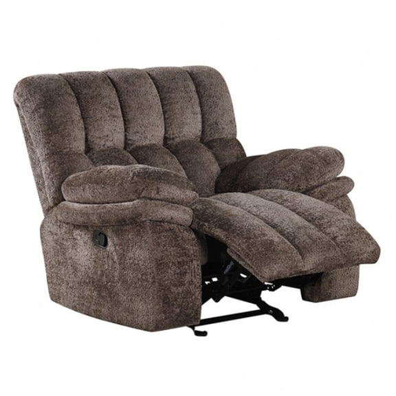 JERFIT Power Glider Recliner Chair with USB Charging, Transitional Pillow Top Arm Sofa for Living Room, Dark Brown