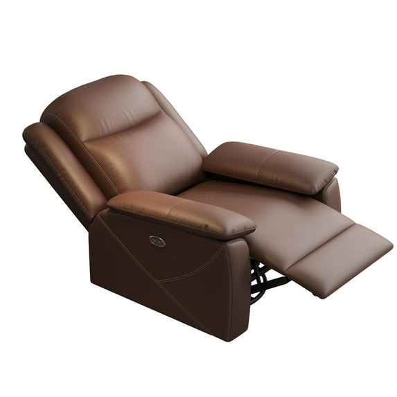 JERFIT Power Swivel Recliner Chair with USB Charging Port, 360 Degree Swivel Electric Rocker Recliner with Overstuffed Padding, Ergonomic Lumbar Support for Living Room, Dark Brown