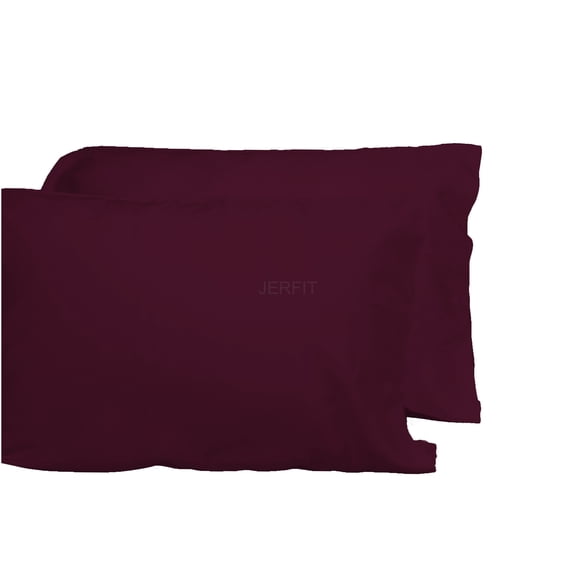 JERFIT Premium Bamboo Pillowcase Set - 2PC King Size Burgundy, OEKO-TEX Certified, Cooling & Silky Soft Viscose Pillow Covers