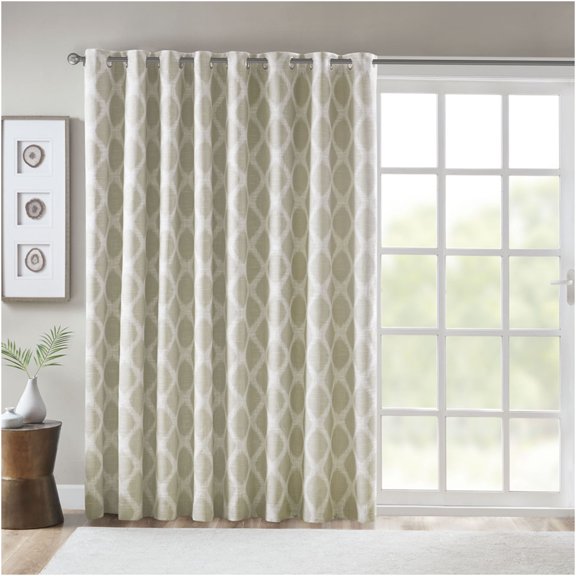 JERFIT Printed Ikat Blackout Curtain Panel 100% Polyester for Patio Door, 100x84 Inch, Noise Reducing Thermal Insulated Grommet Top Window Treatment for Living Room Bedroom