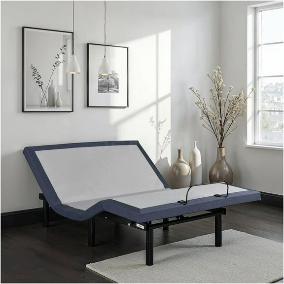 JERFIT Queen Size Adjustable Bed Frame w/ 3D Wave Massage, Zero Gravity, LED Light, USB Ports, No Box Spring Needed