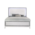 thumbnail image 1 of JERFIT Queen Size Bed Frame with LED Headboard, White Upholstered Platform Bed, Modern Low Profile Footboard, No Box Spring Needed with 660lbs Weight Capacity, 1 of 5