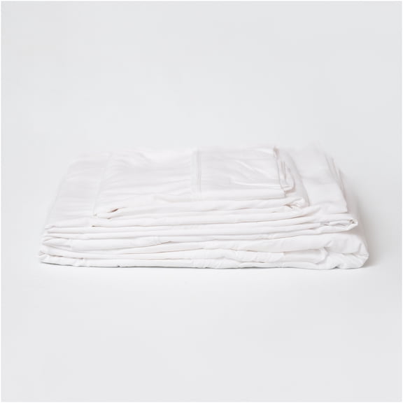 JERFIT Queen Size Sheet Set 4PC, White Bamboo Bed Sheets Deep Pocket 18 Inch, Cooling Hypoallergenic & Wrinkle Resistant Bedding