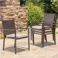 thumbnail image 1 of JERFIT Rattan Dining Chair with Cushion, Stackable Patio Chair, Weather Resistant Brown Multi Outdoor Indoor Seat, 1 of 10