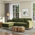 thumbnail image 1 of JERFIT Reversible Chaise Sectional Sofa with Performance Velvet Upholstery, Green Modern Farmhouse Living Room Couch, 1 of 7
