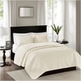 thumbnail image 1 of JERFIT Reversible Cotton Quilt Set with Sham Pillow Covers, All-Season Bedding, Anti-Microbial, Cream White, Full/Queen Size, 1 of 4