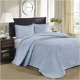 thumbnail image 1 of JERFIT Reversible King Size Bedspread Set with Shams, Oversized 120x118 Inch, Blue Cottage Quilted Bed Cover, Antimicrobial, Machine Washable Cotton Blend, 1 of 8