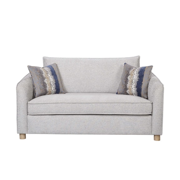 JERFIT Sand Fabric Loveseat Sofa with Reversible Cushions and Pillows for Living Room