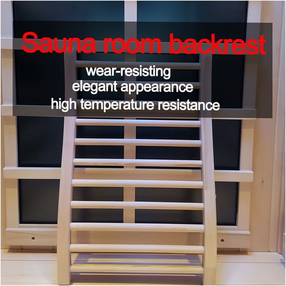 JERFIT Sauna Backrest, Solid Wood Lumbar Support Back Rest for Spa, Sofa, Chair, Yellow
