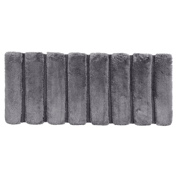 JERFIT Shabby Chic Bathroom Rug Non Slip, Plush Soft Grey Runner Rug for Bath Tub, OEKO-TEX Certified Machine Washable Bath Mat