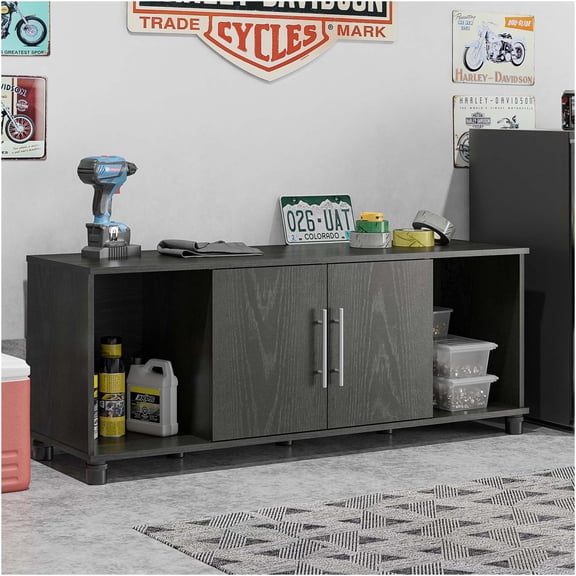 JERFIT Shoe Bench with Storage, 4-Cubby Organizer with Seat, for Entryway Mudroom Hallway, Engineered Wood Shoe Rack in Black Brown Finish