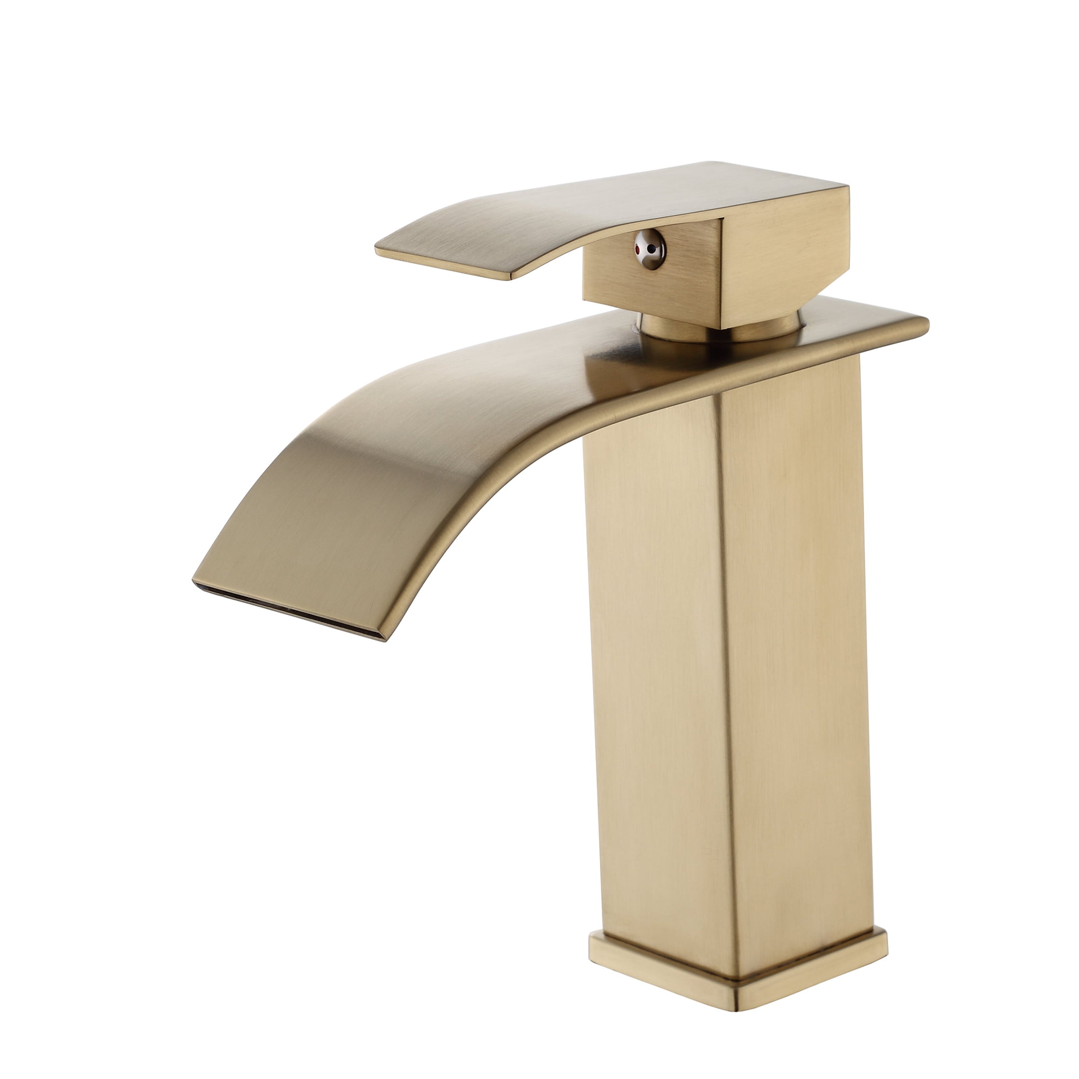 JERFIT Single Handle Bathroom Sink Faucet, Brushed Gold Modern Single ...