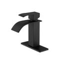 thumbnail image 1 of JERFIT Single Handle Waterfall Bathroom Sink Faucet, Matte Black Modern Vanity Faucet for Single Hole Vessel Sink, 1 of 7