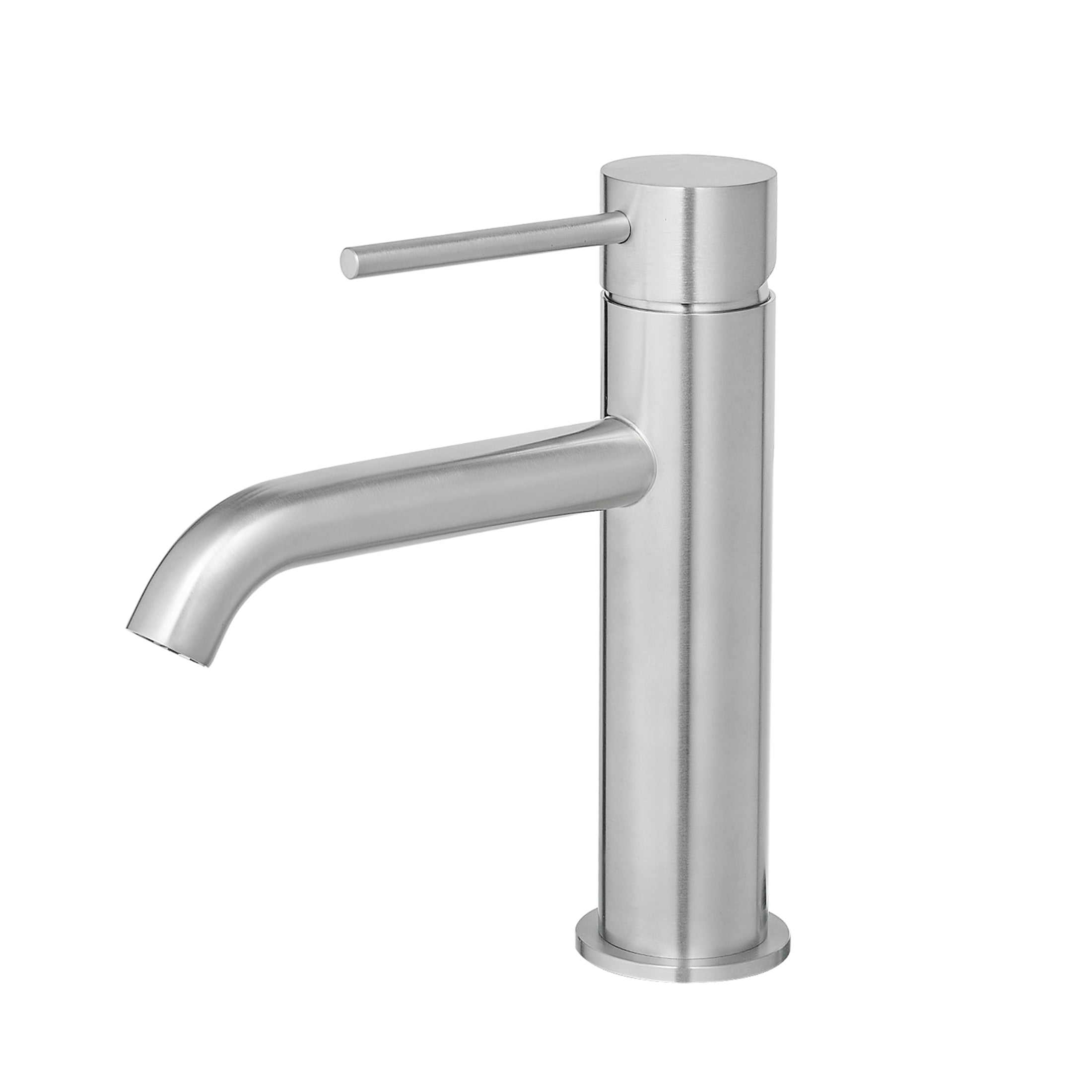 JERFIT Single Hole Bathroom Faucet, Brushed Nickel Modern Single Handle Vessel Sink Faucet with High Arc Spout for Vanity Basin, Ceramic Cartridge, Easy Installation