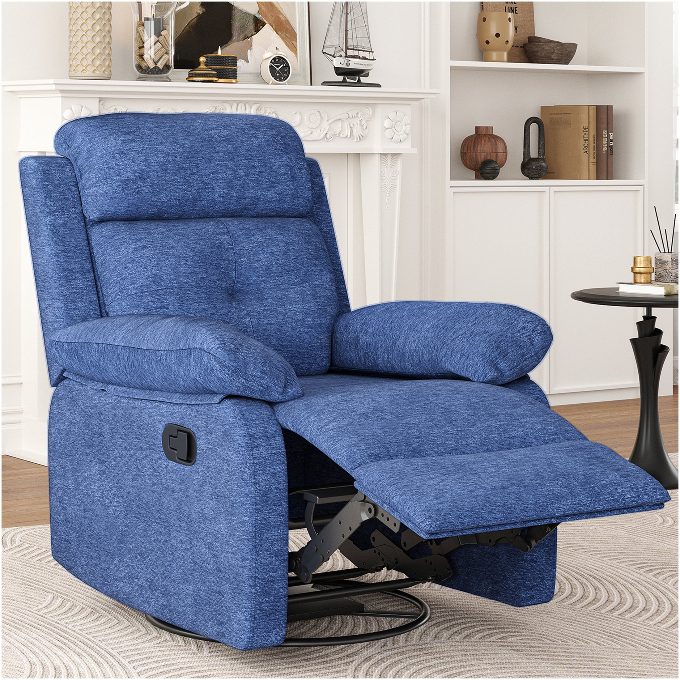 JERFIT Small Swivel Recliner Chair with Rocker, Compact Glider Recliner ...