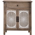 thumbnail image 1 of JERFIT Solid Wood Accent Cabinet with 2 Doors and 1 Drawer, Espresso Finish Farmhouse Storage Chest for Bedroom, Entryway or Living Room, 1 of 8