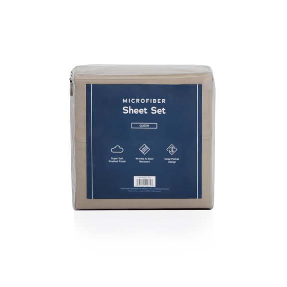 JERFIT Split California King Size Weekender Sheets Set - Ultra Soft Microfiber Bedding, Deep Pocket, Wrinkle Resistant, Easy Care, Sandstone