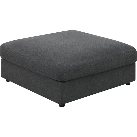 JERFIT Square Upholstered Storage Ottoman Bench with Lift Top, Charcoal Fabric Modern Footstool for Living Room